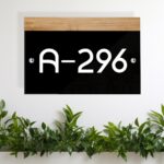 Black and Wooden Textured Acrylic House Number Plate