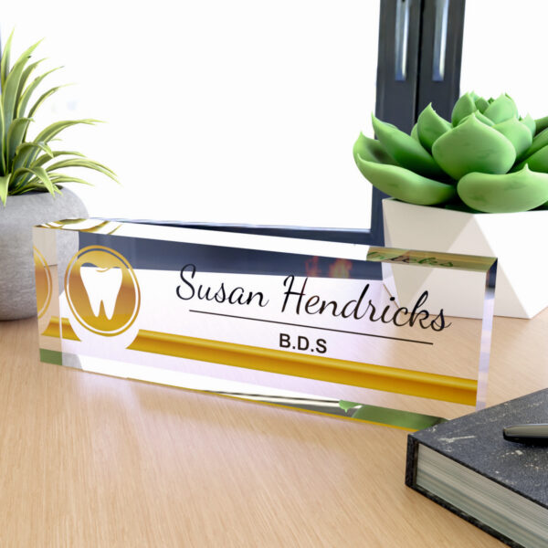 Dentist Logo Design Acrylic Professional Desk Nameplate.jpg
