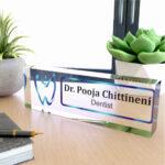 Dentist Teeth Logo Design Acrylic Professional Desk Nameplate