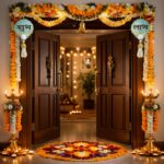 Festive Decor Subh Labh In Blue