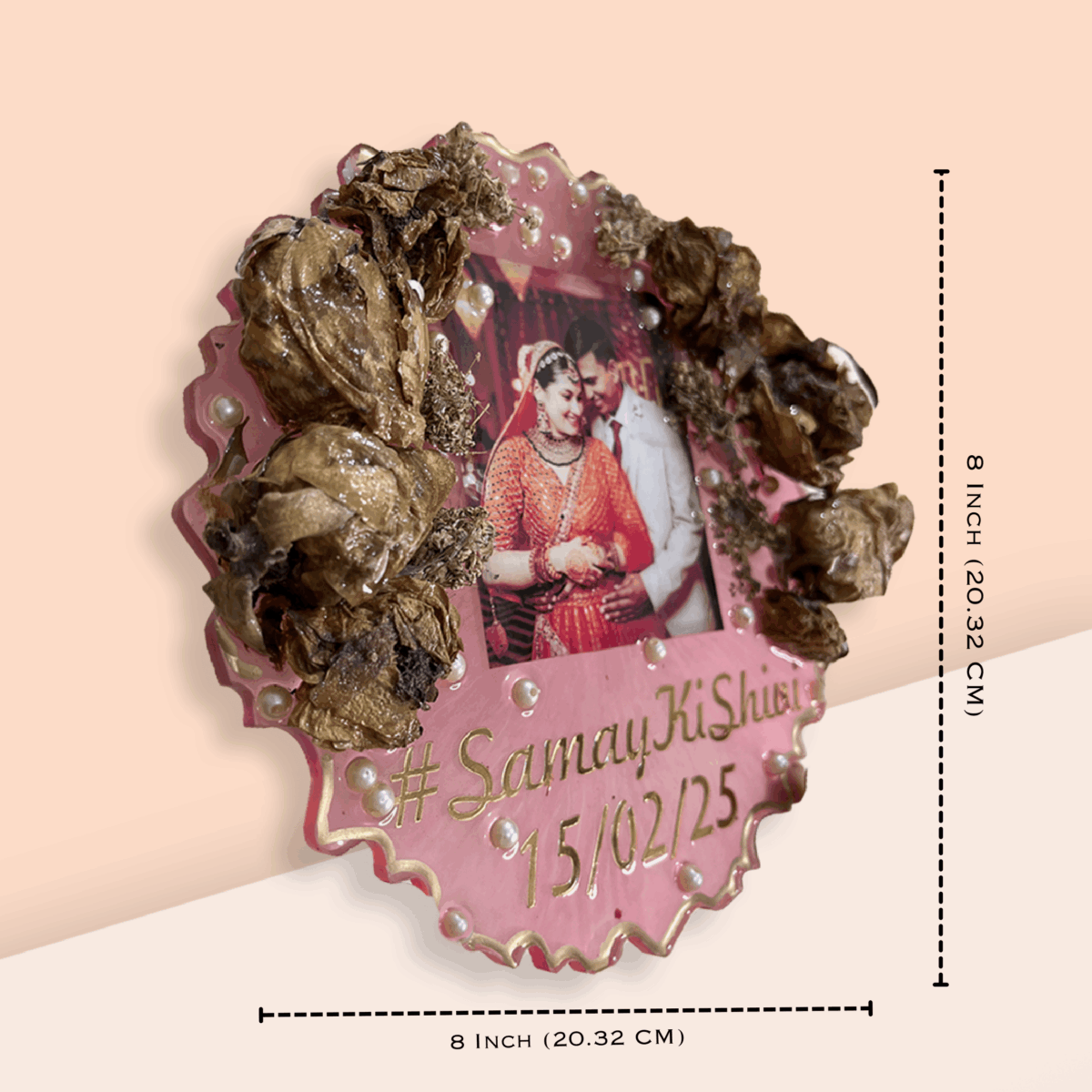 Flowers Decorated Resin Anniversary Gift for Couple 2