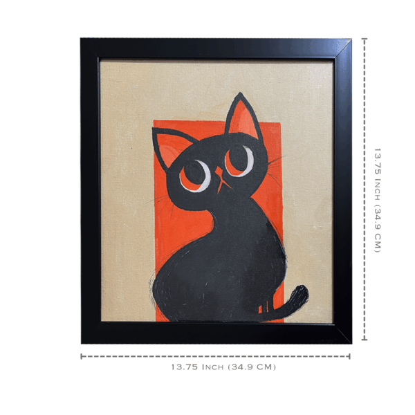 Handmade Acrylic Painting On Canvas Cat 1