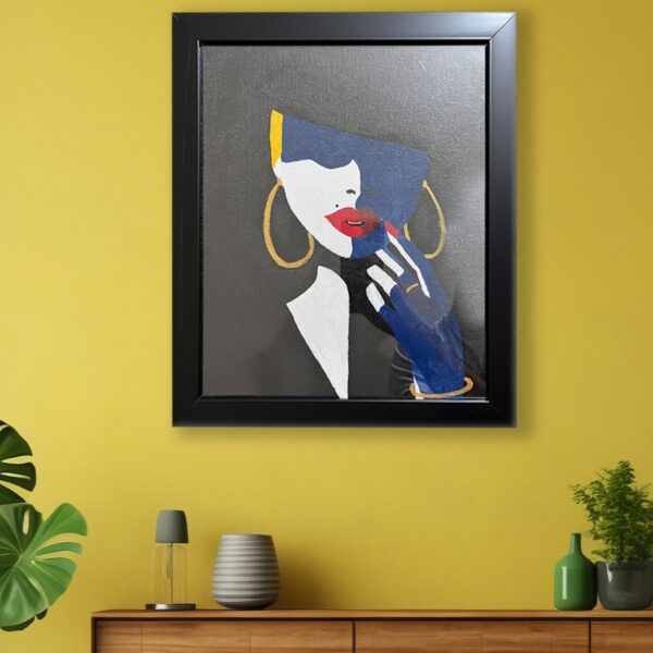 Handmade Acrylic Painting On Canvas Lady 2