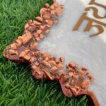 Kamdhenu Cow Designed Pearl Swirl Resin Nameplate 2
