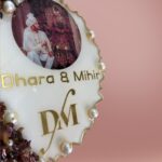 Moon Shaped Rose Decorated Resin Anniversery Gift for Couple 2