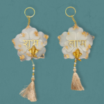 Subh Labh for Festive Decor in White Flower Design