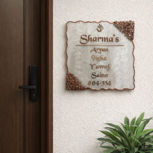 Swirl Design Om Icon Resin Nameplate 3