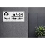 White Acrylic Park Mansion Nameplate 2