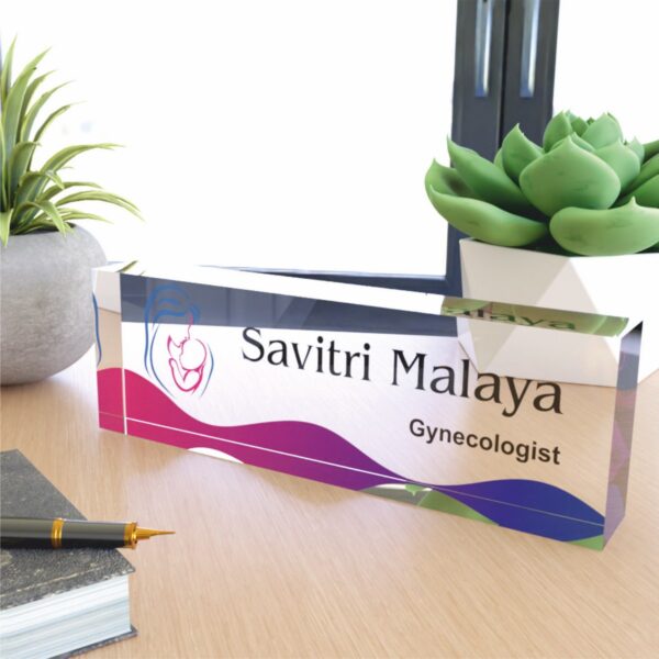 Acrylic Gynaecologist Desk Nameplate
