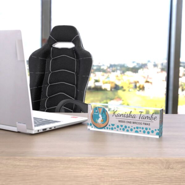 Acrylic Professional MBBS, DNB, MRCOG, FMAS Desk Nameplate 3 3