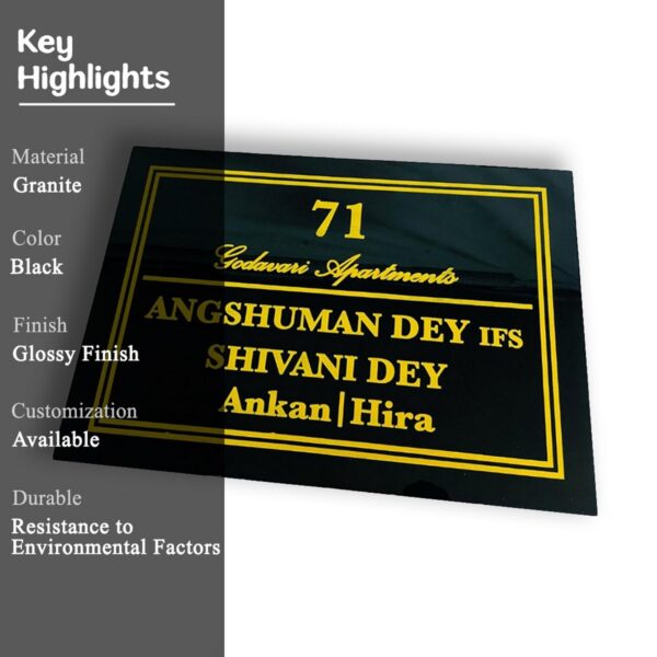 Black Granite Nameplate 2