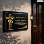 Black Memorial Granite Nameplate