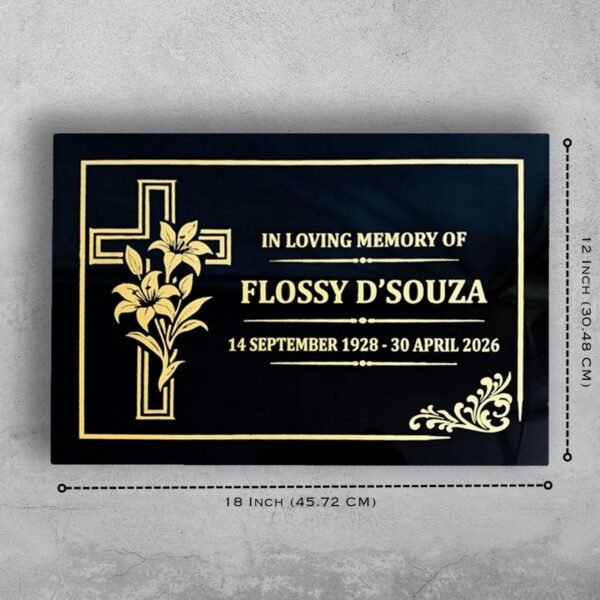 Black Memorial Granite Nameplate 2