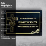 Flossy D’Souza Granite Memorial Nameplate 2