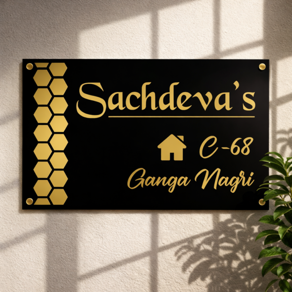Acrylic nameplate Premium nameplate Black nameplate Durable nameplate Waterproof nameplate Trendy nameplate Decorative nameplate House Nameplate