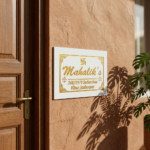 Mahalik’s Swastika Laser Engraved White Granite Name Plate 2