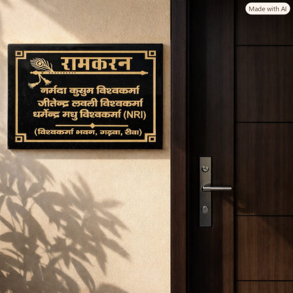 Ramkaran Granite Nameplate