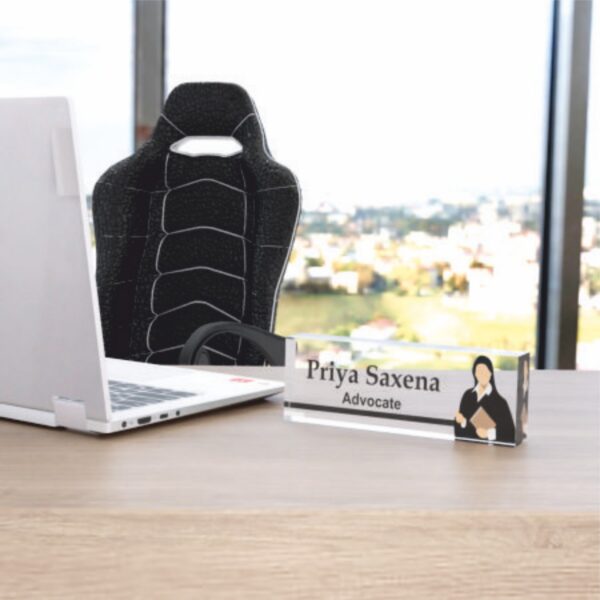 ⚖️ Acrylic Desk Nameplate for Advocates 1