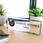 ⚖️ Acrylic Desk Nameplate for Advocates