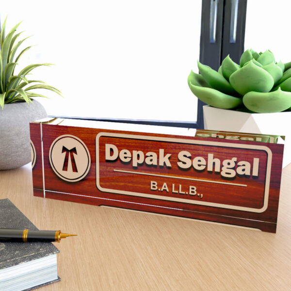 ⚖️ Acrylic Desk Nameplate for B.A.LL.B.