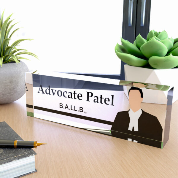 ⚖️ Acrylic Desk Nameplate for B.A.LL.B.