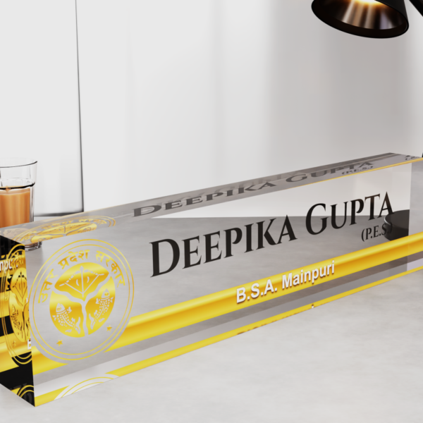 Acrylic Desk Nameplate For Govt. Official 1