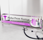 Acrylic Desk Nameplate for Cardiologist Doctor