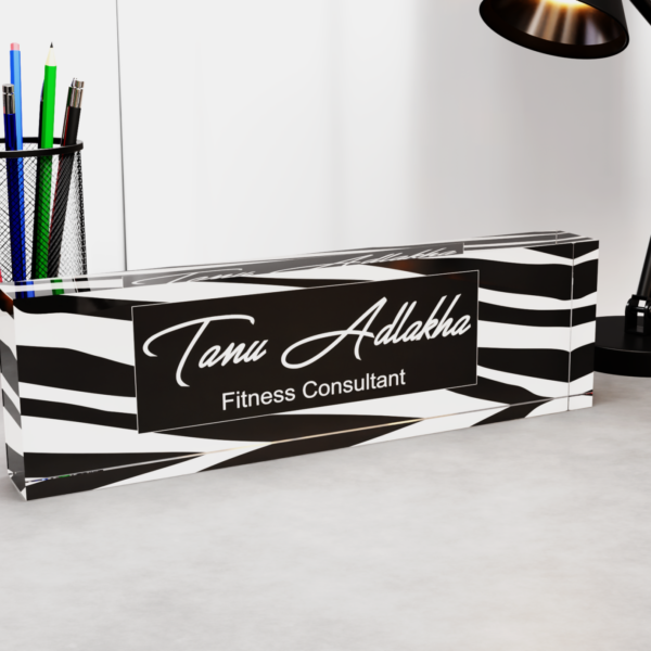 Acrylic Desk Nameplate for Fitness Consultant 1