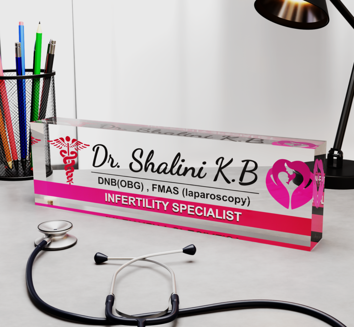 Acrylic Nameplate Acrylic Desk Nameplate Desk Nameplate Professional Nameplate Doctor Desk Nameplate Gynecologist Desk Nameplate