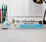 Acrylic Desk Nameplate for Pediatrician Doctor 1