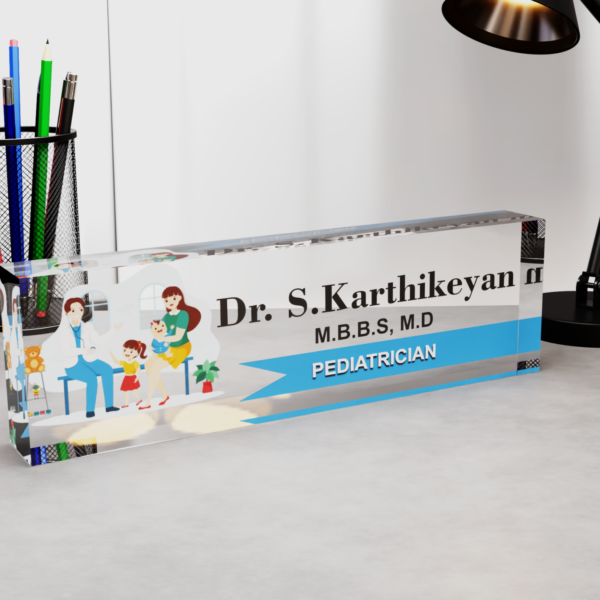 Acrylic Nameplate Acrylic Desk Nameplate Desk Nameplate Professional Nameplate Doctor Desk Nameplate Pediatrician Desk Nameplate