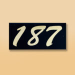 Acrylic House Nameplate in Black & Golden