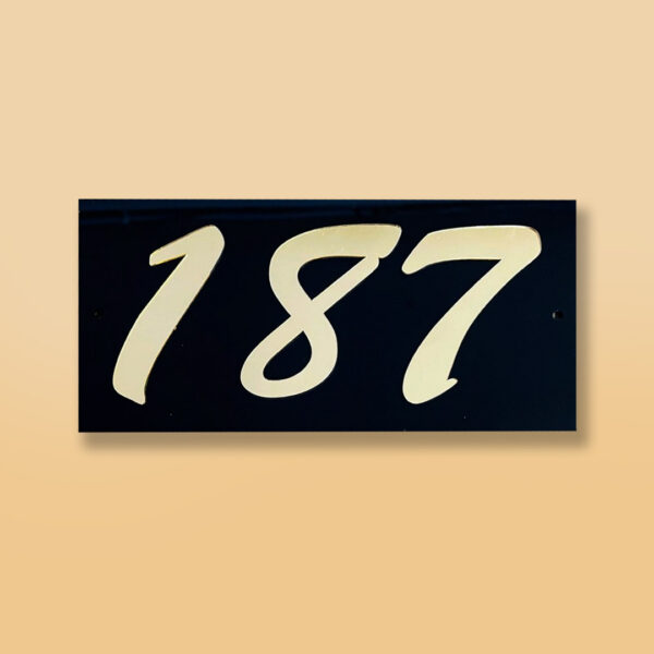 Acrylic House Nameplate in Black & Golden