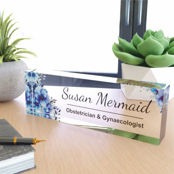 Acrylic Professional Obstetrician and Gynaecologist Desk Nameplate