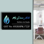 Acrylic UV Printed GST Nameplate in Black
