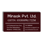 Acrylic UV Printed GST Nameplate in Brown 1