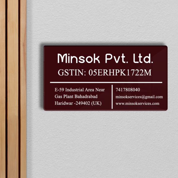 GST Numberplate GST Nameplate GST Sign GST Acrylic Nameplate GST Acrylic Numberplate Office Nameplate Office Numberplate