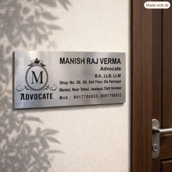 Metal Nameplate Stainless Steel Nameplate Durable Nameplate Durable Nameplate Waterproof Nameplate Trendy Nameplate Decorative Nameplate Metal House Nameplate