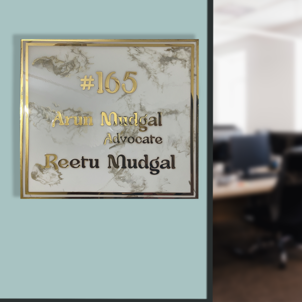 Advocate Professional White Resin Nameplate