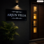Arjun Villa Black Granite Nameplate