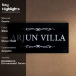 Arjun Villa Black Granite Nameplate 2
