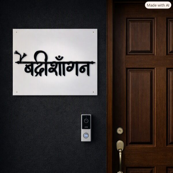 Badrinathgan White Acrylic Nameplate
