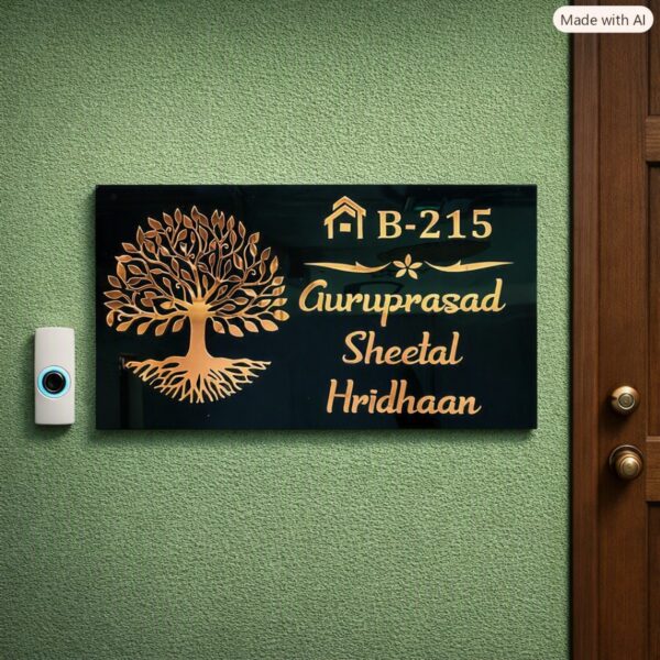 Black Acrylic House Nameplate 1