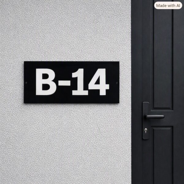 Black Acrylic House Number Plate 1