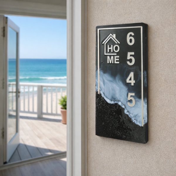 Resin Nameplate Epoxy Nameplate Premium Nameplates Trendy Nameplates Decorative Nameplates Customized Resin Nameplates Customized Resin Nameplate for Home Nameplate For Home House Entrance Nameplates Ocean Theme Nameplates
