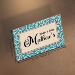 Blue Floral Design Acrylic UV Print Nameplate 2