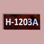 Brown and White Acrylic House Numberplate