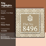 Brown and off white Acrylic UV Print Numberplate 3