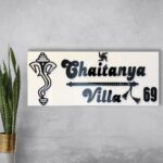 Chaitanya Niwas White Acrylic Nameplate 1