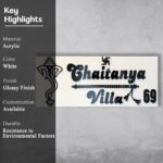 Chaitanya Niwas White Acrylic Nameplate 3